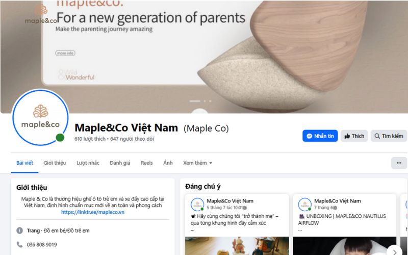 Maple&Co trên Facebook, Instagram và TikTok – Trải nghiệm kết nối đa kênh 12 Maple&Co Fanpage trên Facebook