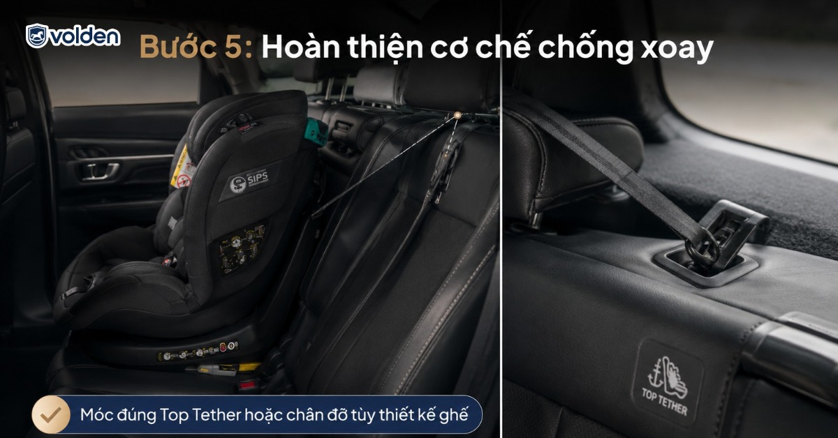 Cách lắp ghế ô tô ISOFIX đúng chuẩn an toàn cùng Volden 14 Hoàn thiện cơ chế chống xoay theo thiết kế ghế