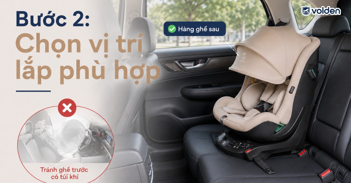 Cách lắp ghế trẻ em trên ô tô đúng chuẩn cùng Volden 9 Chọn vị trí lắp phù hợp trong khoang xe