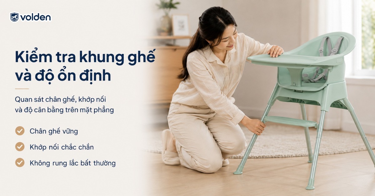 Kinh nghiệm mua ghế ăn dặm cho bé ba mẹ không nên bỏ qua 7 Kiểm tra khung ghế và độ ổn định