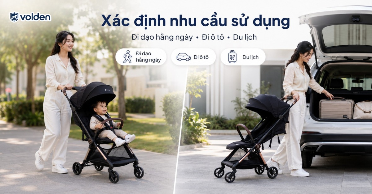 Những kinh nghiệm mua xe đẩy cho bé phù hợp và dễ ưng ý 8 Xác định nhu cầu sử dụng xe đẩy của gia đình