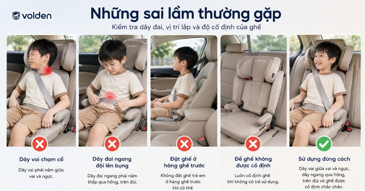 Ghế booster là gì? Khi nào trẻ có thể dùng? 8 Những sai lầm khi dùng ghế booster thường gặp