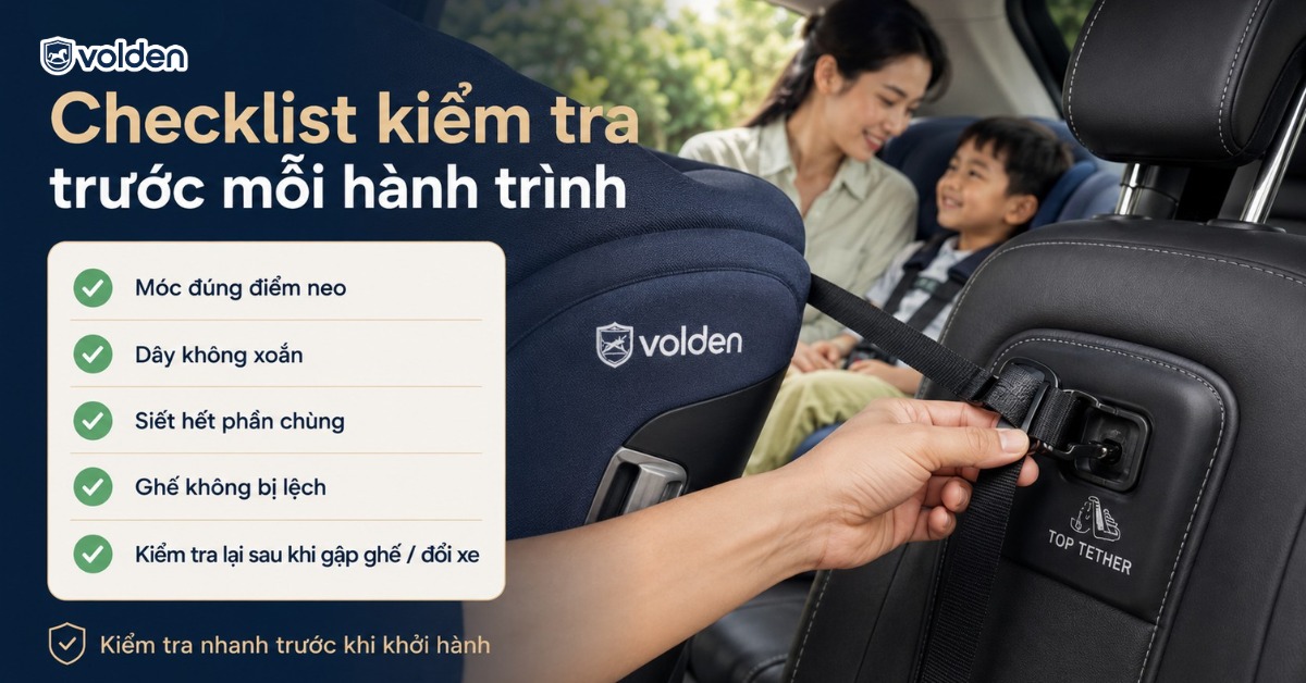 Top Tether là gì? Hướng dẫn lắp ghế đúng cùng Volden 6 Hướng dẫn lắp Top Tether đúng theo 6 bước