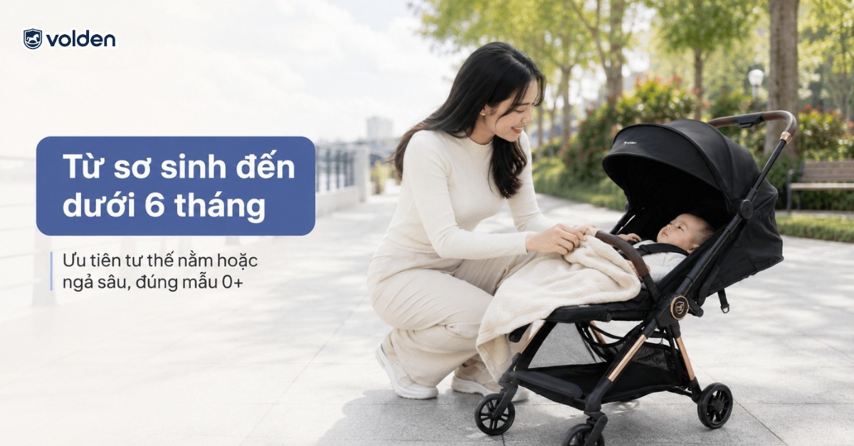 Trẻ mấy tháng dùng được xe đẩy em bé? Những sai lầm khi sử dụng 7 Chọn xe cho trẻ từ sơ sinh đến dưới 6 tháng