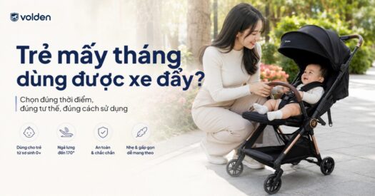 Trẻ mấy tháng dùng được xe đẩy em bé? Những sai lầm khi sử dụng 