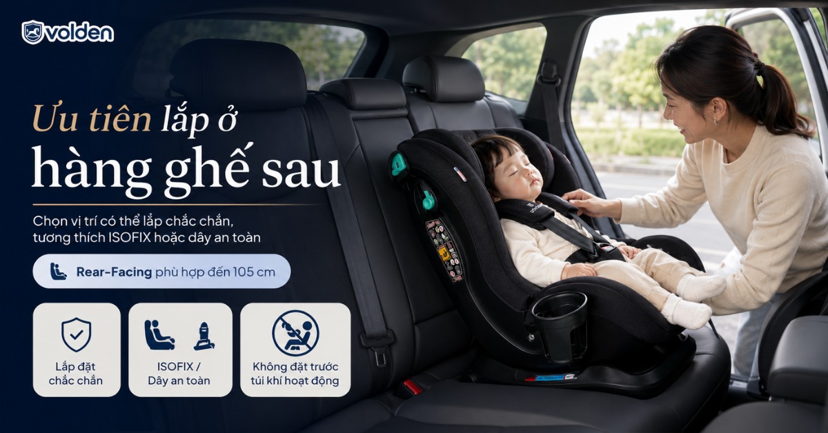 12 sai lầm thường gặp khi lắp đặt ghế ô tô trẻ em và cách nhận biết 4 Bố mẹ có thể ưu tiên lắp ghế ở hàng ghế sau