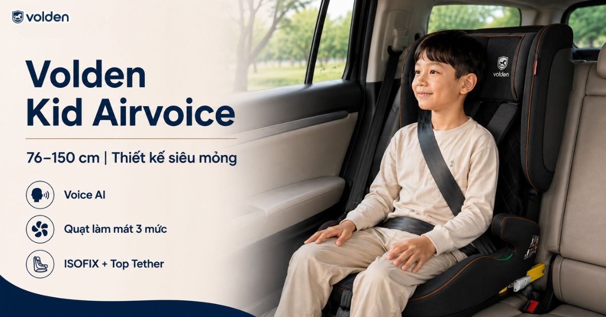 Review các loại ghế ngồi ô tô cho bé giá tốt và đạt tiêu chuẩn R129 11 Ghế ô tô cho bé Volden Kid Airvoice tích hợp quạt gió