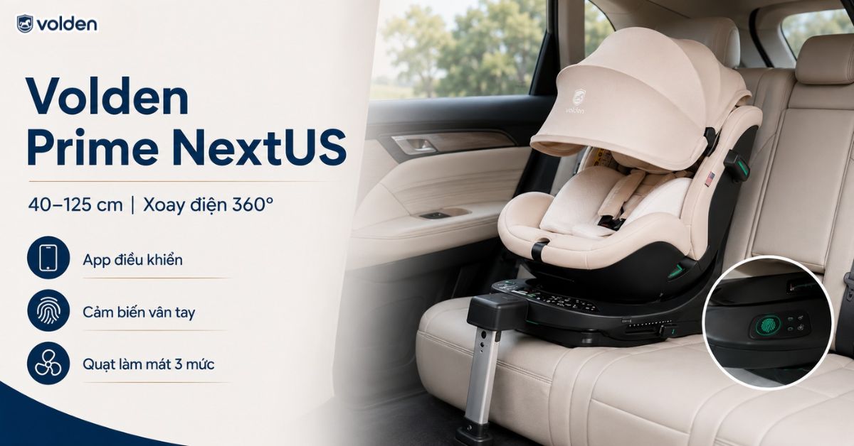 Review các loại ghế ngồi ô tô cho bé giá tốt và đạt tiêu chuẩn R129 12 Ghế ô tô trẻ em Volden Prime NextUS cao cấp thông minh