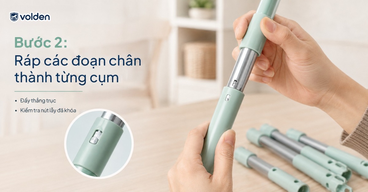 Cách lắp ghế ăn dặm tại nhà và xử lý lỗi thường gặp 8 Ráp các đoạn chân thành từng cụm
