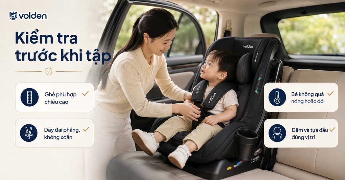 Cách tập cho bé ngồi ghế ô tô trẻ em và xử lý khi bé khóc 5 Cách tập cho bé ngồi ghế ô tô trẻ em và xử lý khi bé khóc