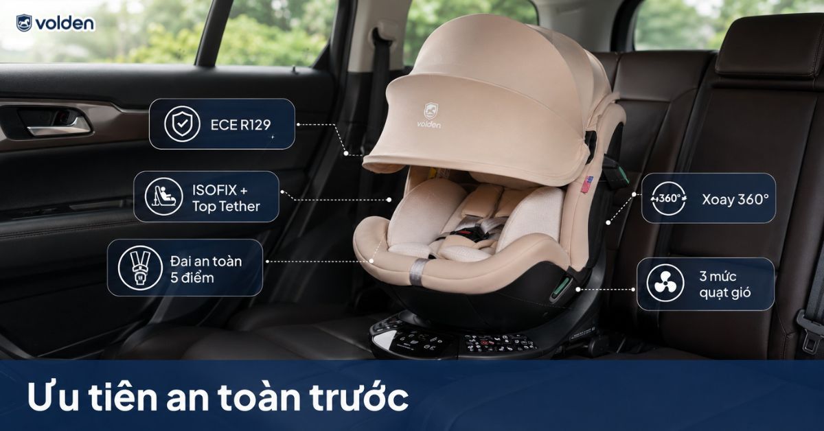Ghế ô tô trẻ em có quạt làm mát: Cách chọn đúng? 5 Ưu tiên tiêu chuẩn an toàn của ghế ô tô trẻ em