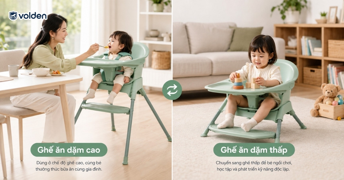 Nên mua ghế ăn dặm loại nào tốt cho bé? Ưu và nhược điểm các mẫu ghế 6 Ghế ăn dặm cao và thấp