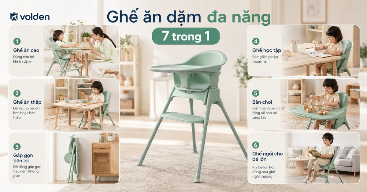 Nên mua ghế ăn dặm loại nào tốt cho bé? Ưu và nhược điểm các mẫu ghế 8 Ghế ăn dặm đa năng